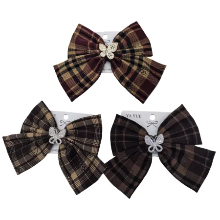 The checkered bow hair accessory is a sweet and cute Korean version of the headwear, hairpin and hair clip The checkered bow hair accessory is a sweet and cute Korean version of the headwear, hairpin and hair clip